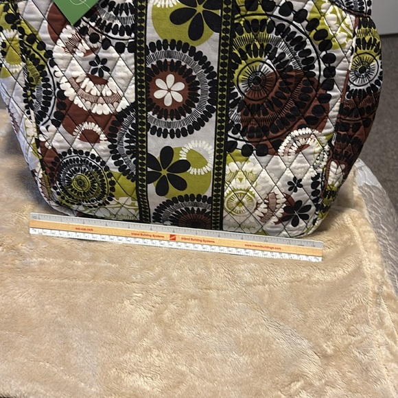 Vera Bradley NWT 2013 Cocoa Moss bag/purse/tote plus double side cap - Picture 13 of 16